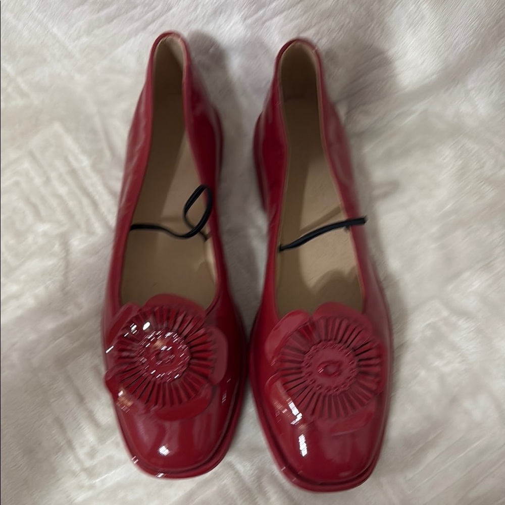 NWOT Coach Red Patent Leather Flats size 7.5B - Picture 3 of 9